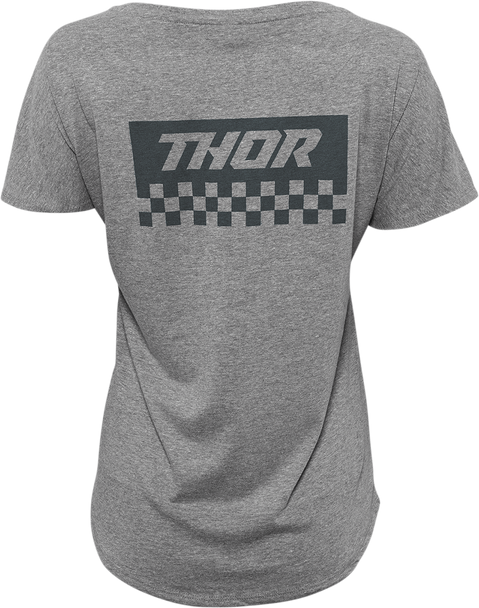 THOR Women's Checkers T-Shirt - Heather Gray - Large 3031-3998