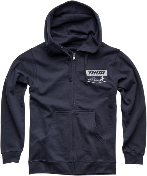 THOR Star Racing Fleece Zip Up - Navy - Large 3050-5322