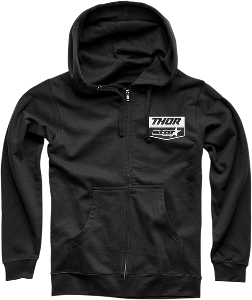 THOR Star Racing Fleece Zip Up - Black - Large 3050-5317