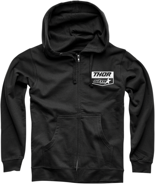 THOR Star Racing Fleece Zip Up - Black - Small 3050-5315