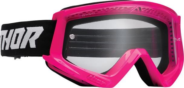 THOR Youth Combat Goggles - Racer - Flo Pink/Black 2601-3051