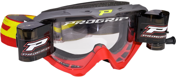 PRO GRIP 3450 Riot Roll Off Goggles - Gray/Red PZ3450ROGRRO