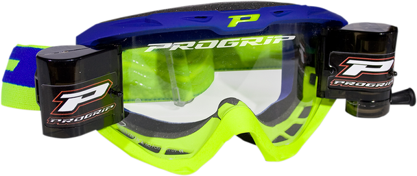 PRO GRIP 3450 Riot Roll Off Goggles - Electric Blue/Fluorescent Yellow PZ3450ROBEGF