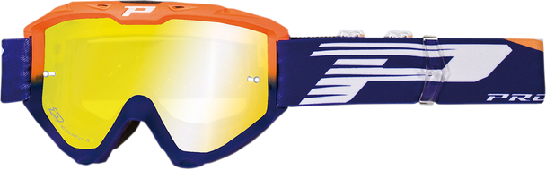 PRO GRIP 3450 Riot Goggles - Orange Fluo/Blue - Mirror PZ3450AFBLFL