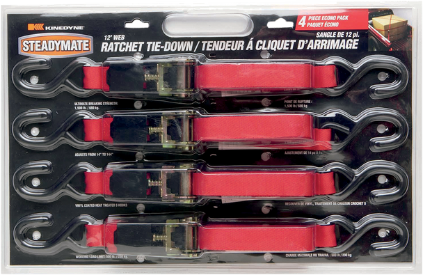 STEADYMATE Ratchet Tie-Down - 4 Pack 15531