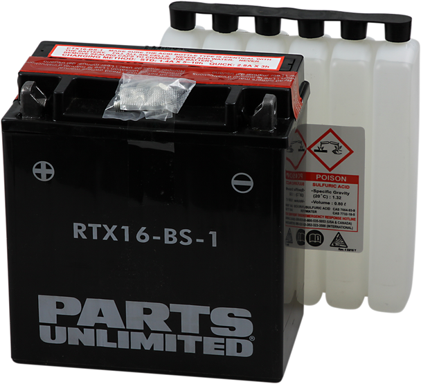 PARTS UNLIMITED AGM Battery - YTX16-BS-1   .8 L CTX16-BS-1