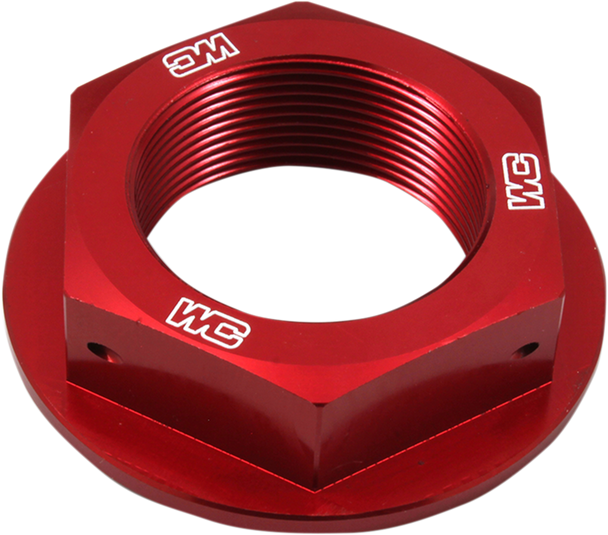 WORKS CONNECTION Steering Stem Nut - Red - Yamaha 24-365