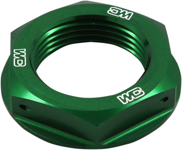 WORKS CONNECTION Steering Stem Nut - Green - Kawasaki 24-338