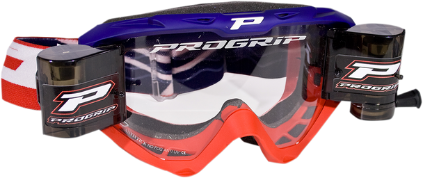 PRO GRIP 3450 Riot Roll Off Goggles - Blue/Red PZ3450ROBLRO