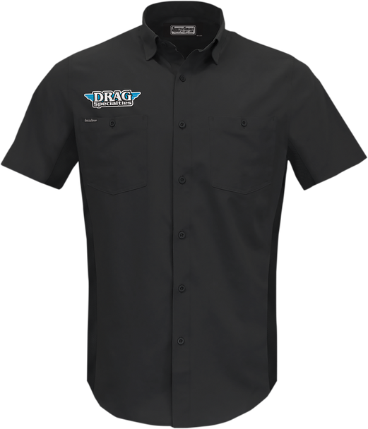 THROTTLE THREADS Drag Specialties Vented Shop Shirt - Black - Small DRG31ST26BKSM