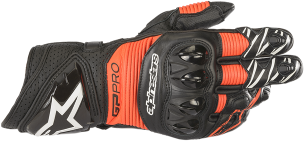 ALPINESTARS GP Pro RS3 Gloves - Black/Red Fluo - 3XL 3556922-1030-3X