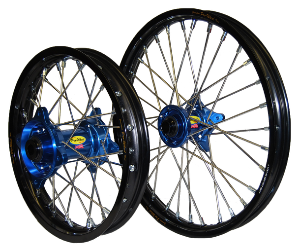 ktm 85 supermini wheels black rim blue hub