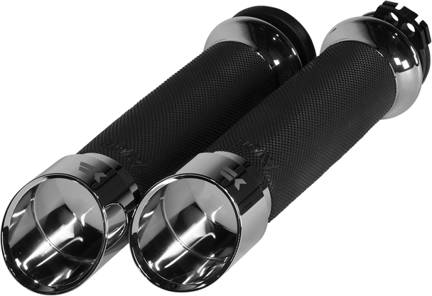 Khrome Werks Edge Custom Contour Grips for Harley-Davidson Road King 1999-2024 Chrome 500260