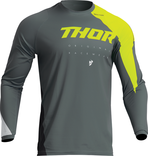 THOR Youth Sector Edge Jersey - Gray/Acid - Medium 2912-2236