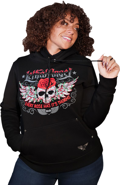 LETHAL THREAT Women's Skulls and Thorns Pullover Hoodie - Black - 2XL HD84071-2X