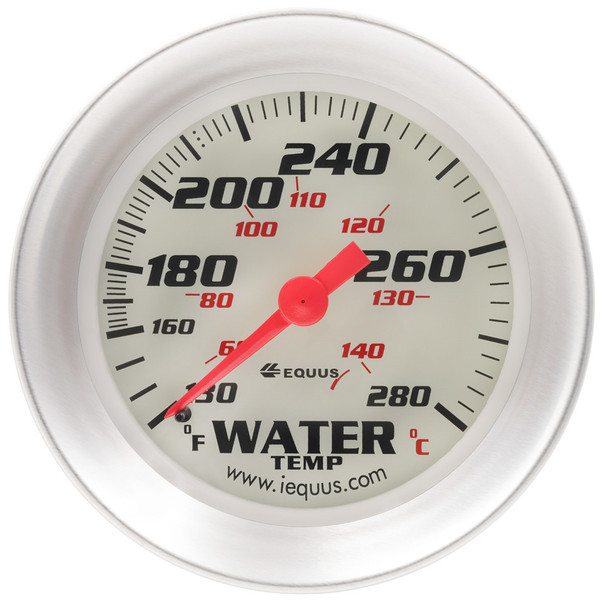 2-5/8 dia water temp gauge silver 130-280 e8442