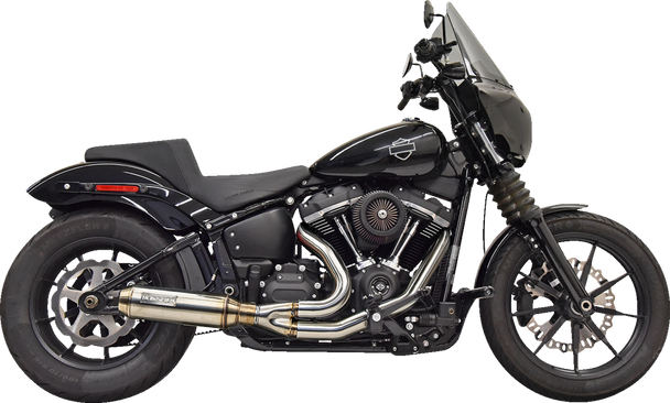 BASSANI XHAUST 2-into-1 Super Bike Exhaust System with 4" Muffler - Stainless Steel 1S77SS