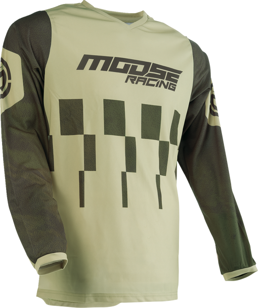 MOOSE RACING Qualifier Jersey - Green/Tan - Medium 2910-7543