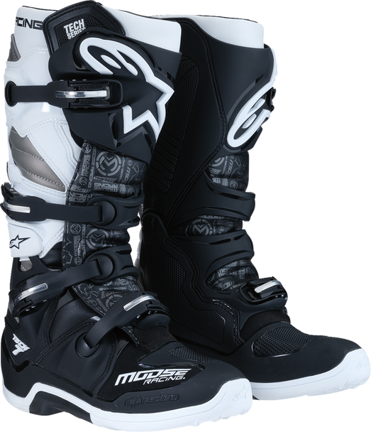 MOOSE RACING Tech 7 Boots - Black/White/Gray - US 5 0212024-153-5