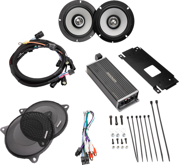 KICKER 6-1/2" Speaker/300 W Amplifier Kit - Harley Davidson 50HDS144