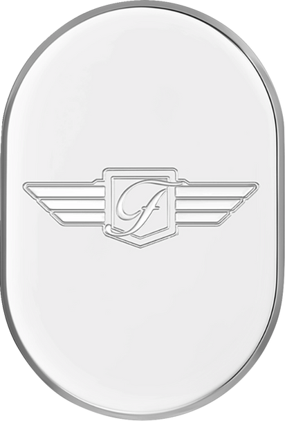 FIGURATI DESIGNS Antenna Cover - Left Rear Fender - FD Logo - Polished Stainless Steel FD-01-AC-SS-LT