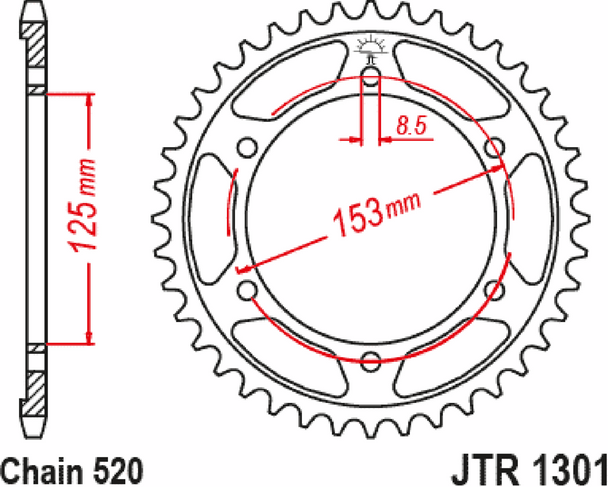 JT SPROCKETS Rear Sprocket - 42 Tooth - Honda JTR1301.42