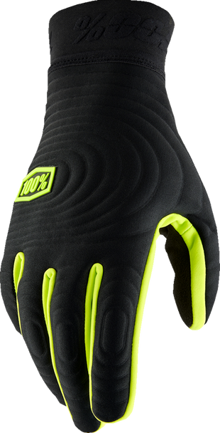 100% Brisker Xtreme Gloves - Black/Fluo Yellow - Medium 10030-00002