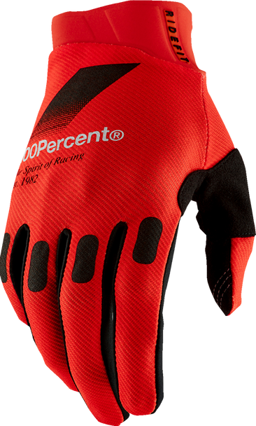 100% Ridefit Gloves - Red - Large 10010-00057