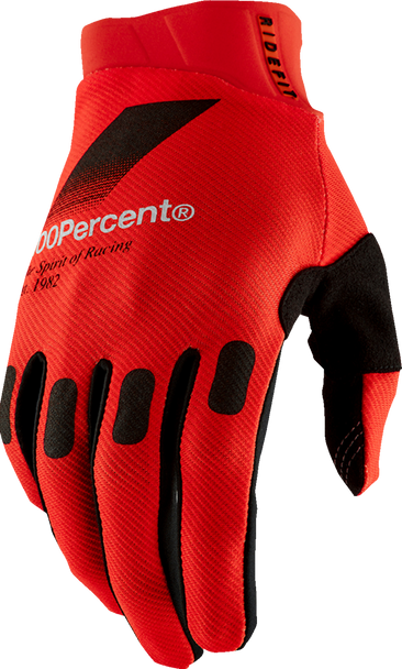 100% Ridefit Gloves - Red - Small 10010-00055