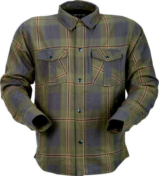 Z1R Flannel Shirt - Olive - 5XL 3040-3308