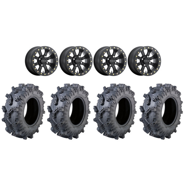 Raceline Black Mamba 14" UTV Wheels 32" Aggro Tires Polaris RZR XP 1000 / PRO XP