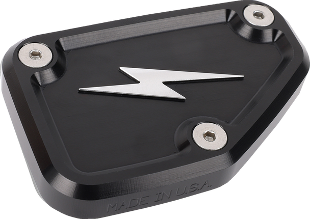 THRASHIN SUPPLY CO. Master Cylinder Cover - Brake - Front - Black/Twice-Cut TSC-3178-4