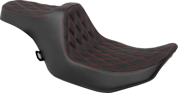 DRAG SPECIALTIES Predator III Seat - Double Diamond - Red Stitched - FLT/FLH '23-'24 4686D