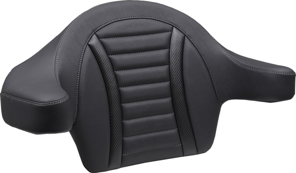 MUSTANG Deluxe Extended Passenger Arm Backrest - Gunmetal Stitch - Touring 88403GM
