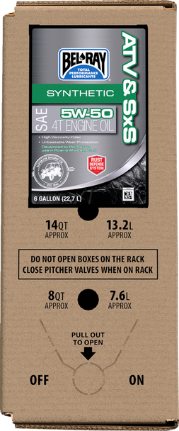 BEL-RAY ATV & SxS Synthetic Oil - 6 US Gal - Box in Bag 302664150033