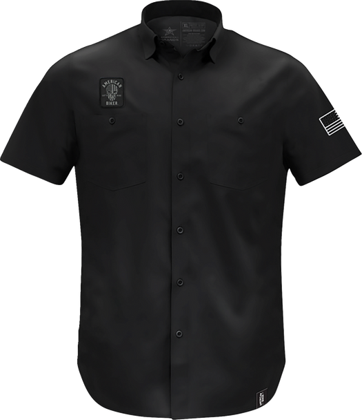 American Biker Biker Sam Lightweight Shirt - Black/White - Medium ABBSAM07ST74BKMR