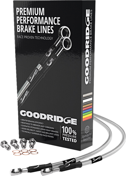 GOODRIDGE Brake Hose Kit - Front - FLST/C '84-'08/FLSTF '90-'11 HD0001-1FC-CL