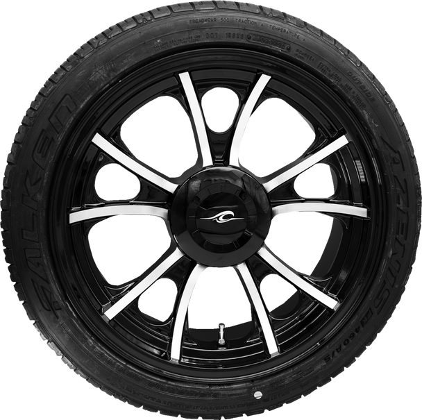 COASTAL MOTO Largo 3D Rear Wheel - Black Cut (18") | Falken Tire (215/45ZR18) - Trike PKG-LGO-187T-BC