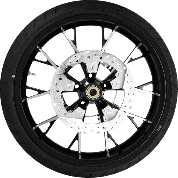 COASTAL MOTO Marlin Front Wheel - Black Cut (21") | Rotors (11.8") | Dunlop Tire (130/60B21) PKG-MAR213BC-ABST