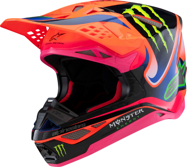 ALPINESTARS Supertech M10 Helmet - Deegan Monster - MIPS? - Gloss Orange Fluo/Purple/Pink Fluo - Small 8300425-433-S