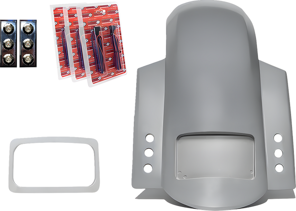 PAUL YAFFE BAGGER NATION Short Rear Fender - Sport - With Chrome Plate Frame - Thunder-pod Taillight RF-SSTH P-R-C