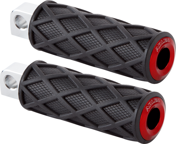 ARLEN NESS Diamond Footpegs - Driver - Red 400-056
