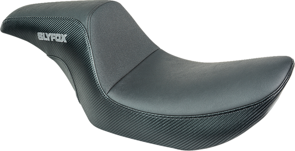 SLYFOX Drifter Seat - Gray Logo - Black Vinyl - Smooth - FXR '82-'00 SlyFox4681B