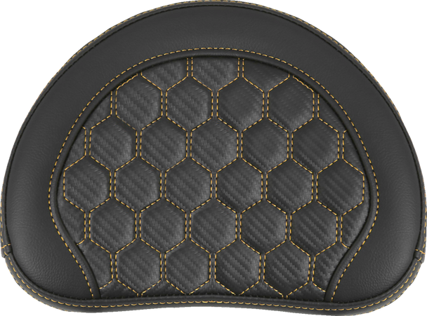 SADDLEMEN RoadSofa* Sissy Bar Pad - Honeycomb - Gold Stitching 051349GOL