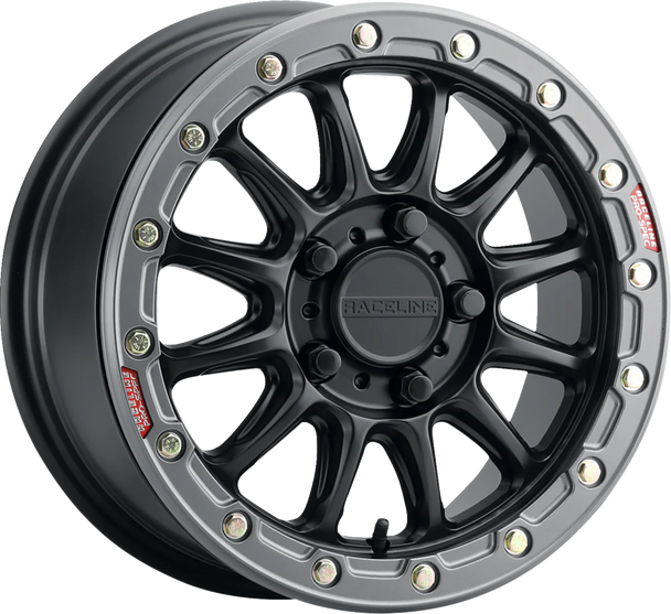 RACELINE WHEELS Wheel - Alpha - Front/Rear - Black/with Gun Metal Ring - 17x7 - 4/137 - +25 mm A14BG-77037+25