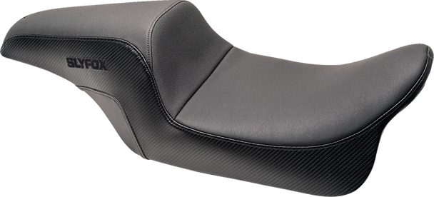 SLYFOX Drifter Seat - Black Logo - Smooth Vinyl - Carbon Fiber - FL '08-'23 0801-1614