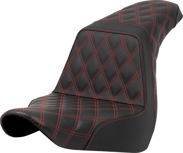 SADDLEMEN Step-Up Seat - Full Lattice Stitch - Red Stitch - FXLR/FLSB '18-'21 818-29-17504