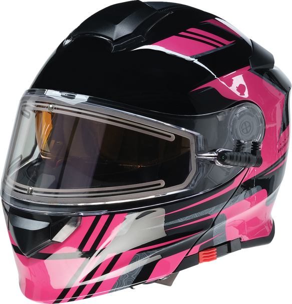 Z1R Solaris Helmet - First Tracks - Electric - Dual Pane - Black/Pink - Medium 0120-0845