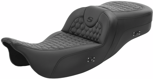 SADDLEMEN RoadSofa* Seat - Honeycomb - without Backrest - Extended Reach - Heated - FL '08-'23 808-07B-190HCT