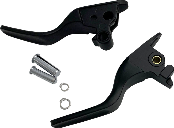 DRAG SPECIALTIES Lever Set - Short - Black H07-0593SMB
